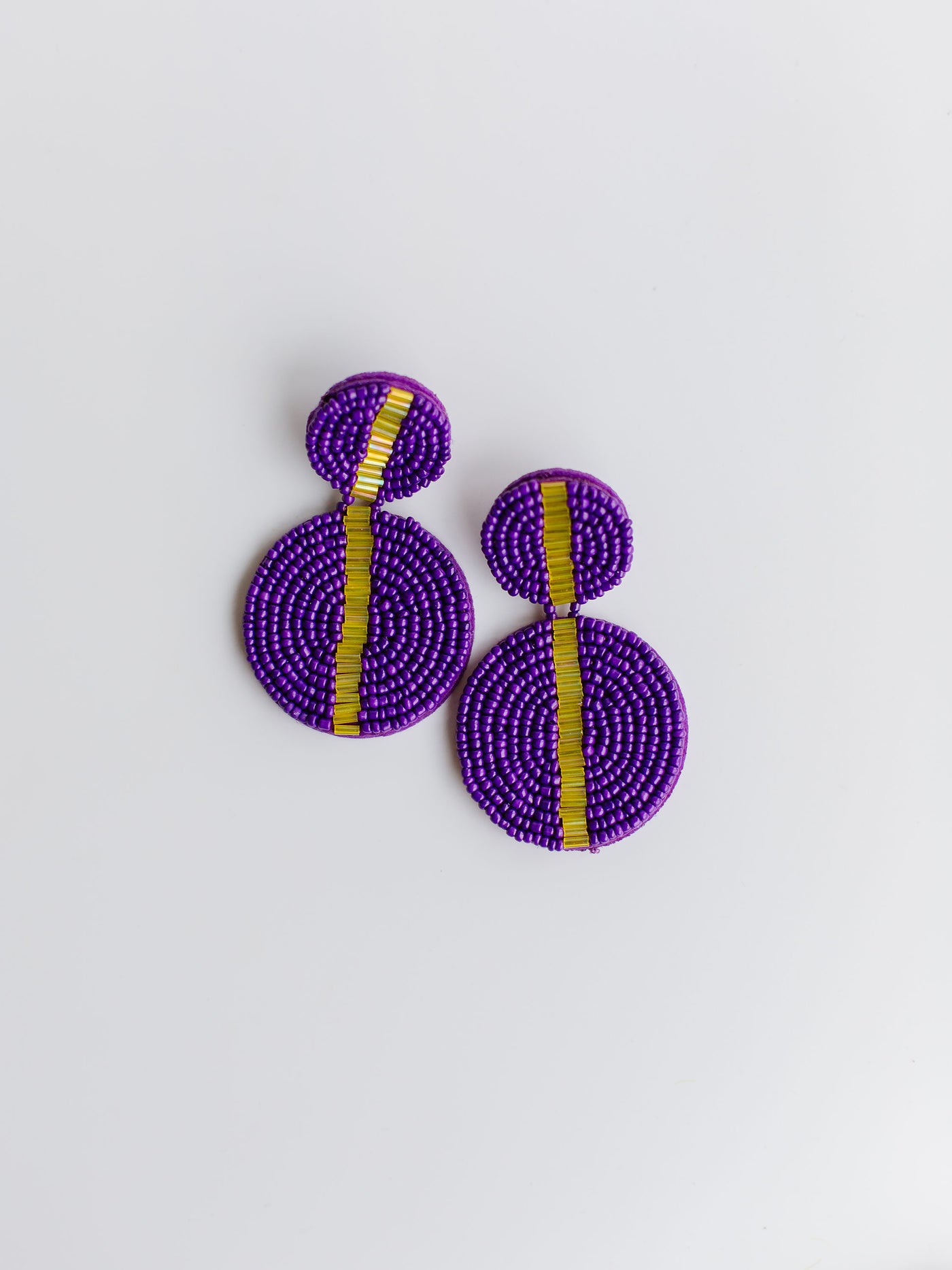 Colleen Earrings | Purple + Gold