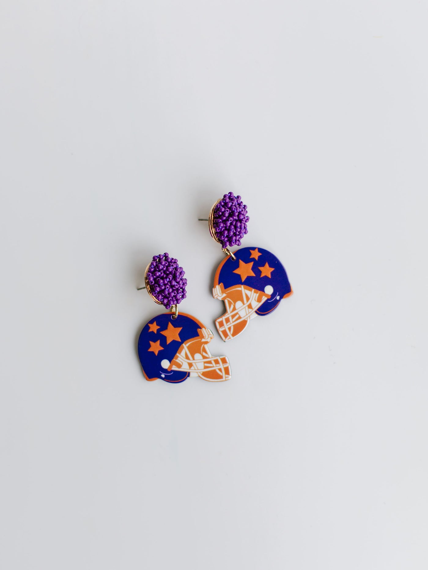 Touchdown Earrings | Purple + Orange
