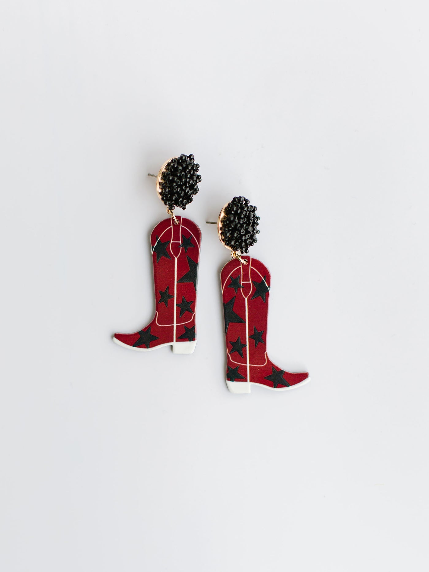 Gameday Cowgirl Earrings | Garnet + Black
