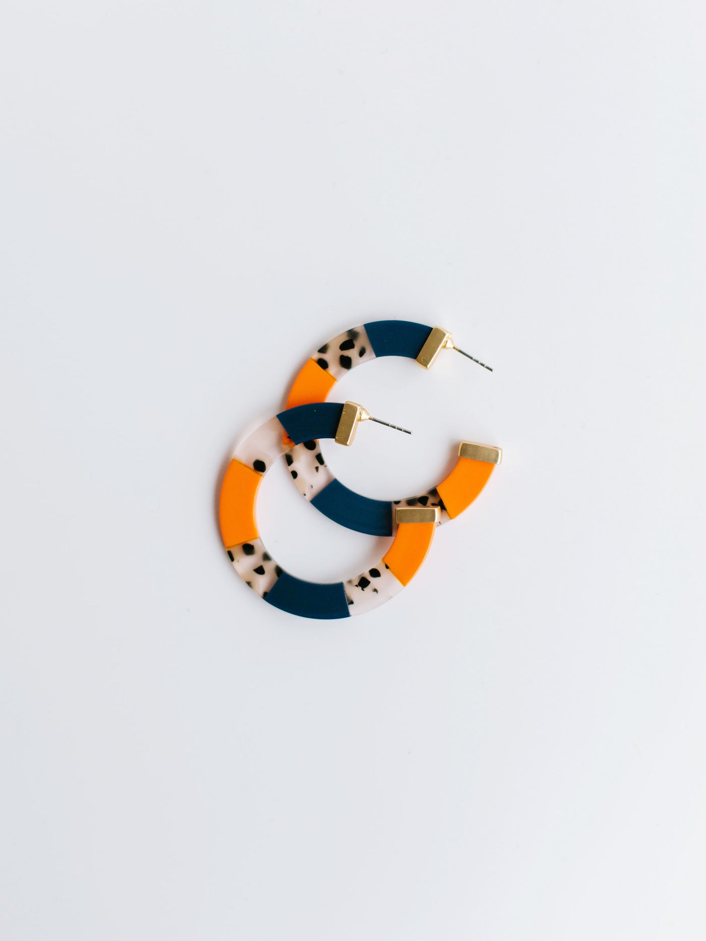 Melody Earrings | Navy + Orange