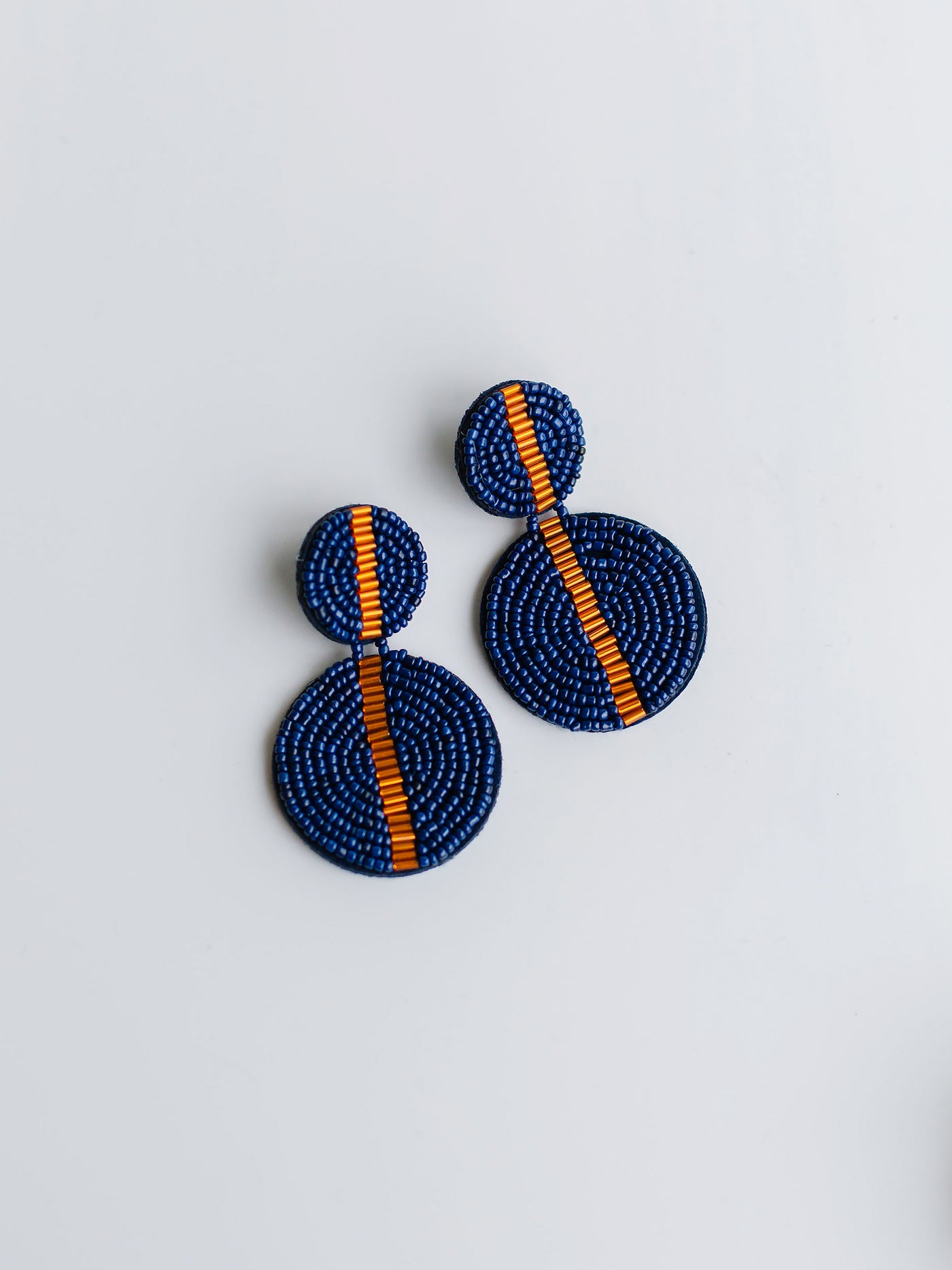 Colleen Earrings | Navy + Orange