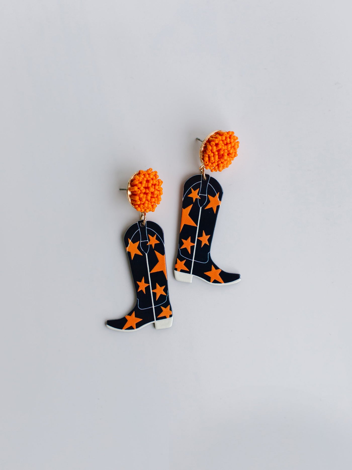 Gameday Cowgirl Earrings | Navy + Orange