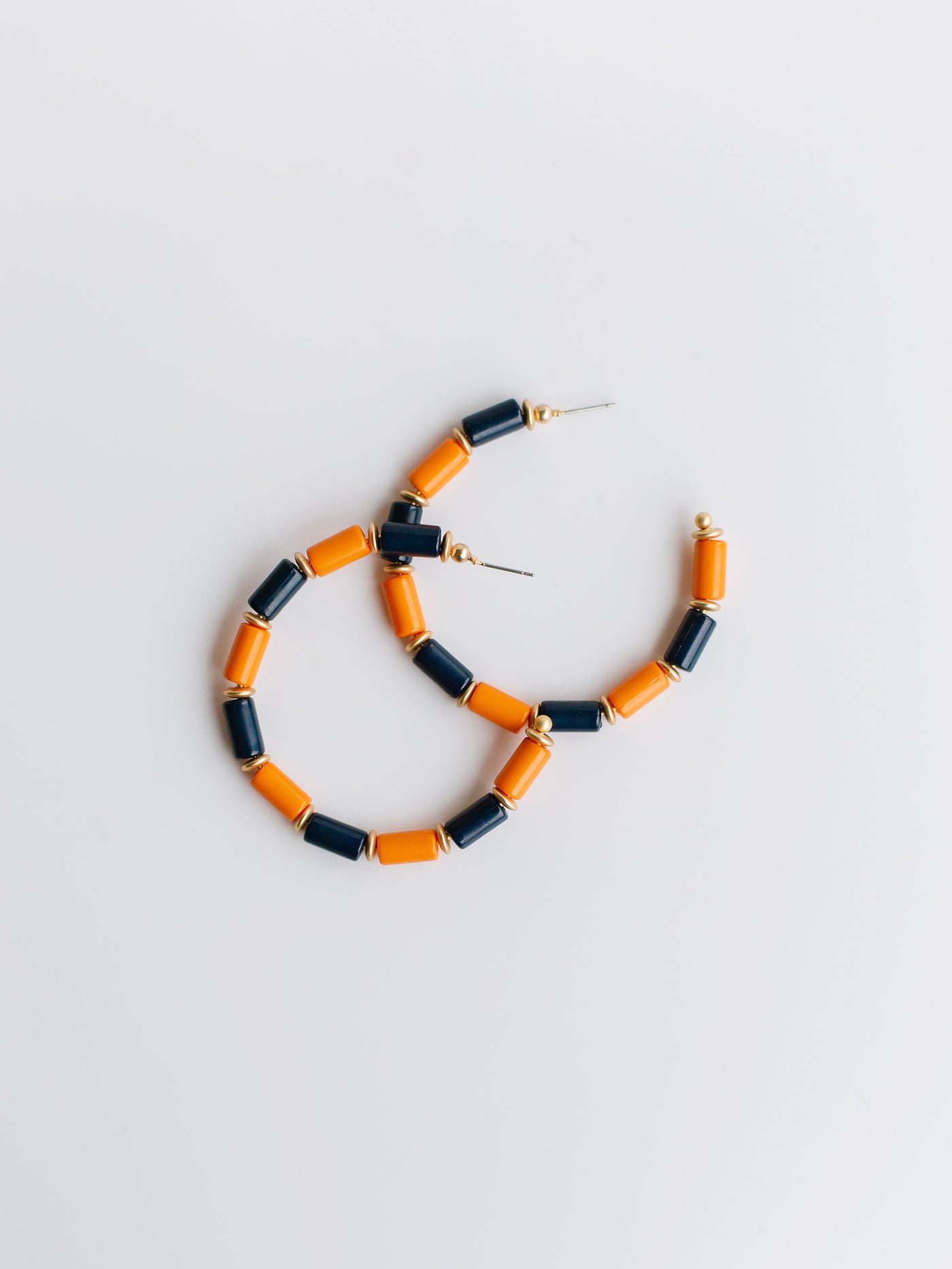 Cara Earrings | Navy + Orange