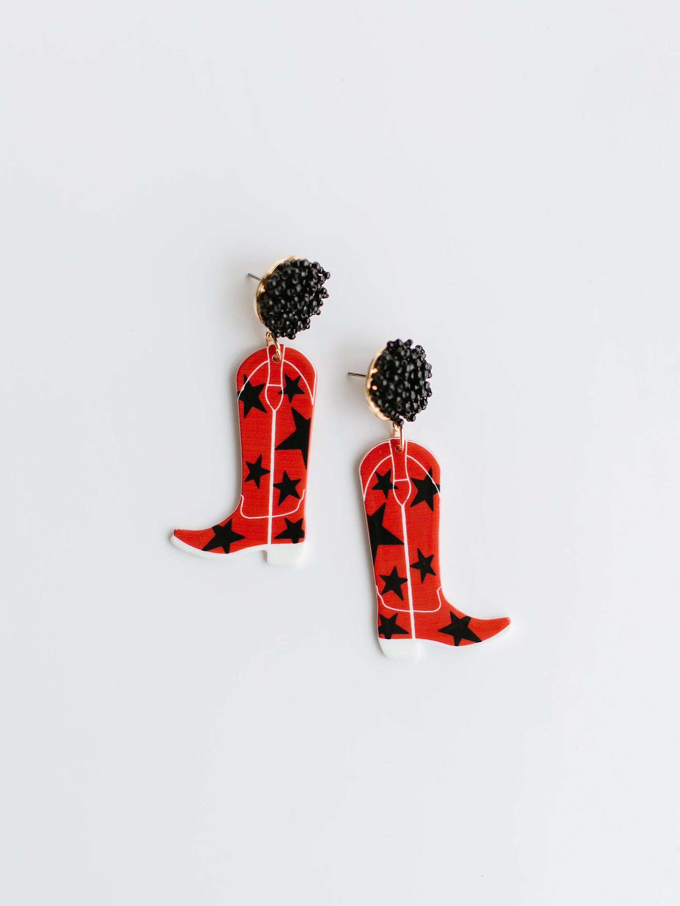 Gameday Cowgirl Earrings | Red + Black