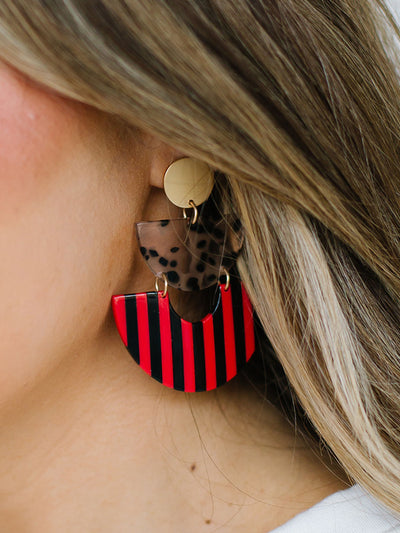 Emorie Earrings | Red + Black