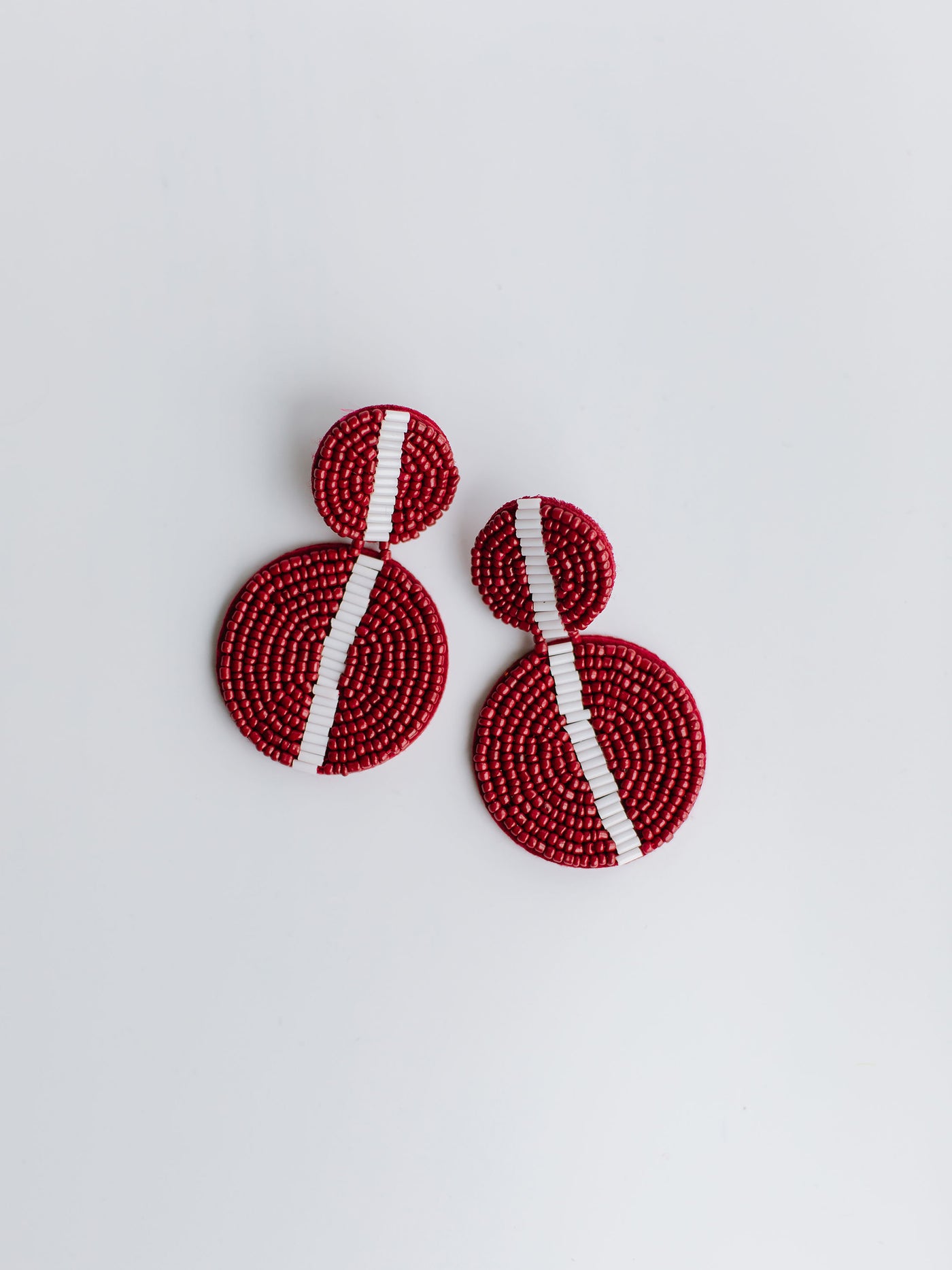 Colleen Earrings | Maroon + White