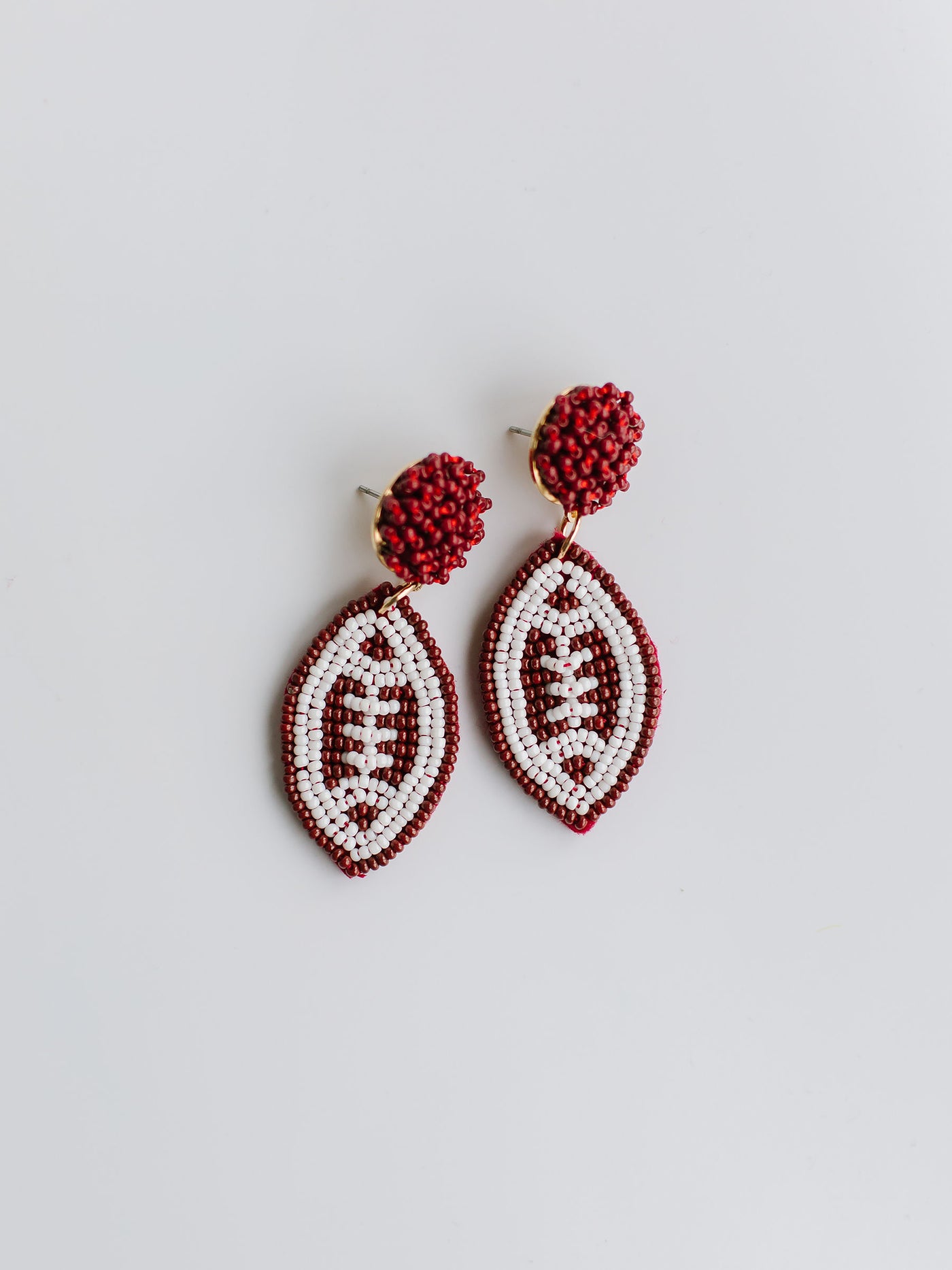 Football Earrings | Maroon