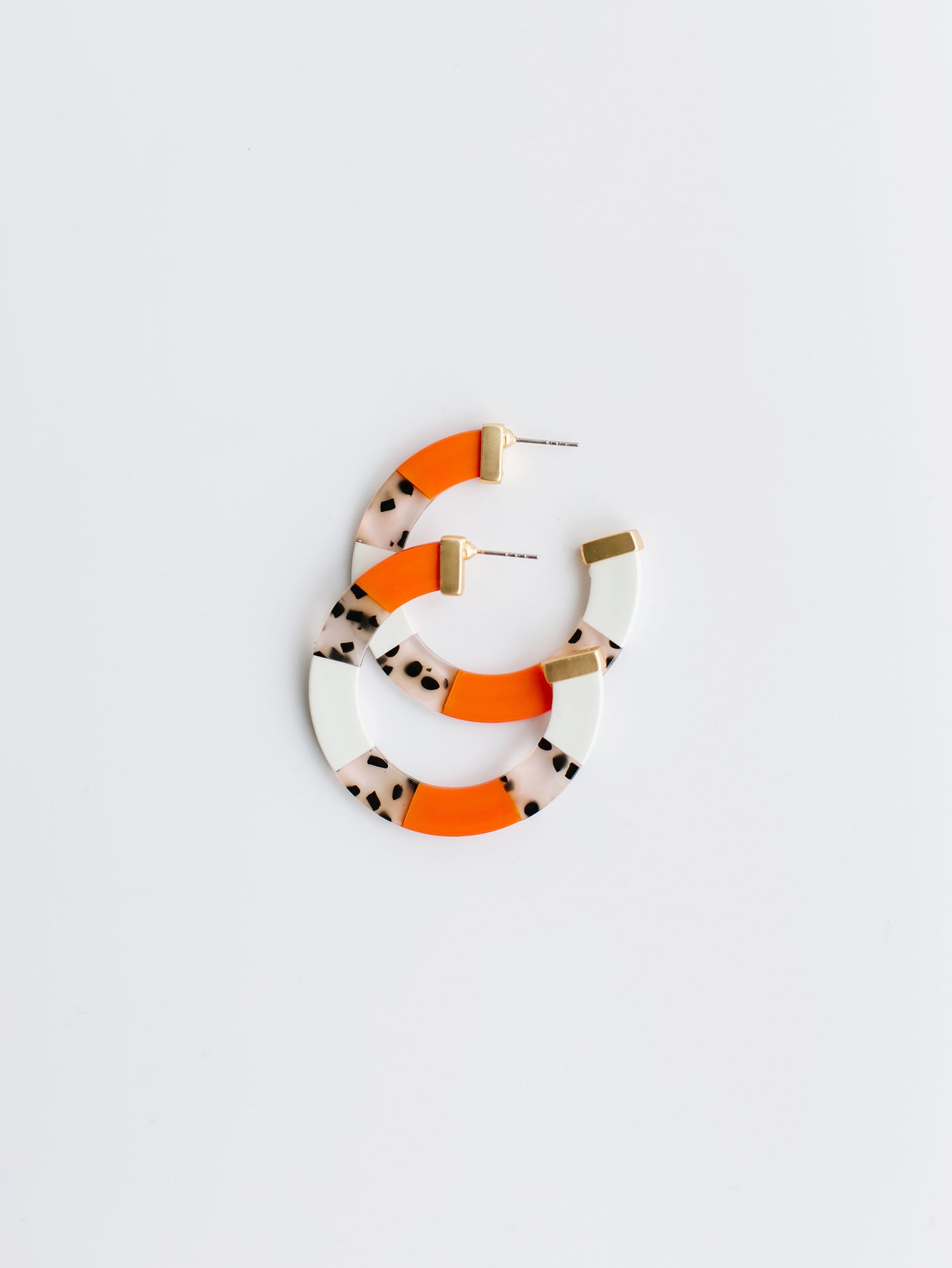 Melody Earrings | Orange + White