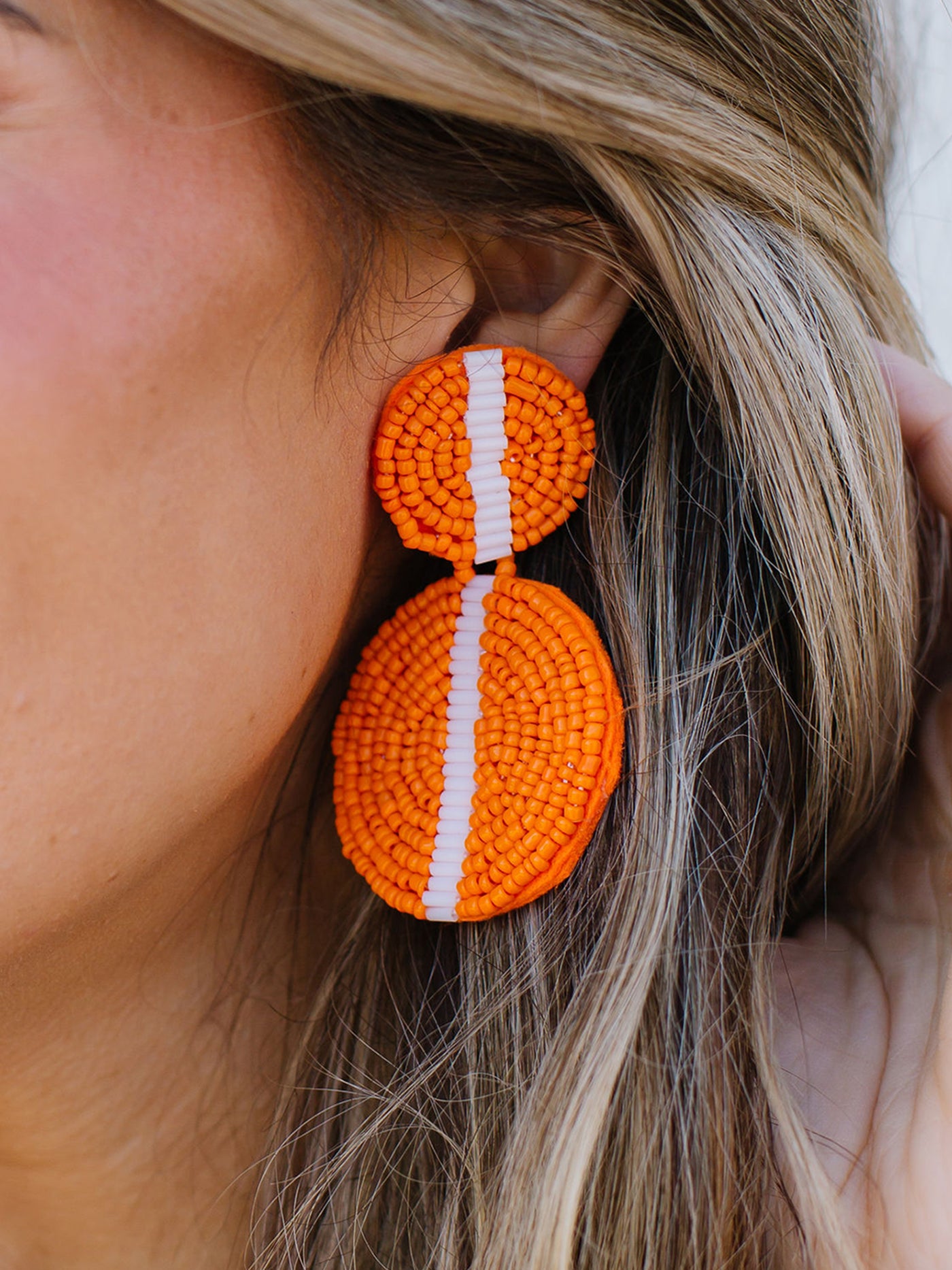 Colleen Earrings | Orange + White