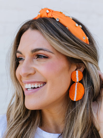 Colleen Earrings | Orange + White