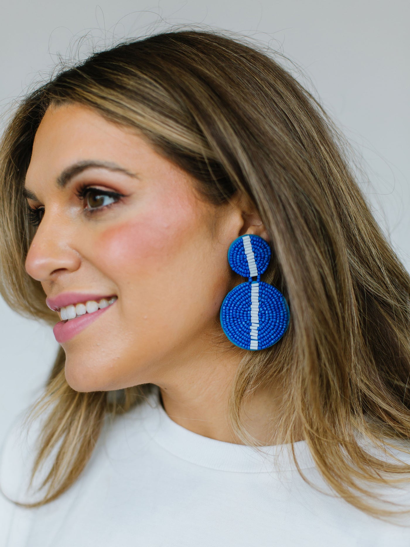 Colleen Earrings | Blue + White