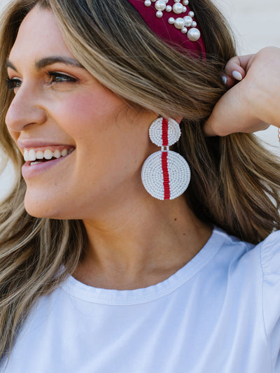 Colleen Earrings | Crimson +  White