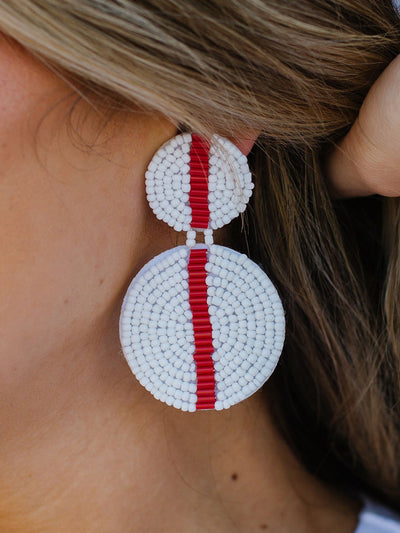 Colleen Earrings | Crimson +  White