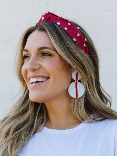 Colleen Earrings | Crimson +  White
