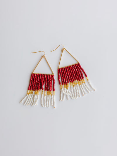 Greer Earrings | Garnet + Gold