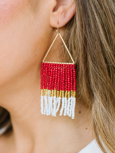 Greer Earrings | Garnet + Gold