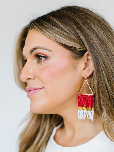 Greer Earrings | Garnet + Gold