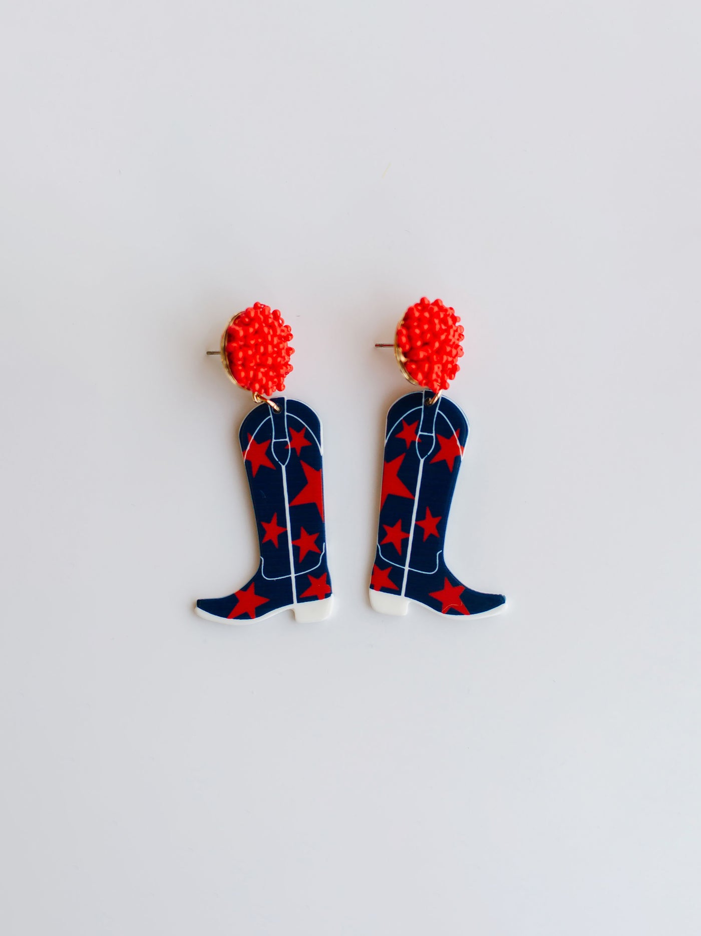 Gameday Cowgirl Earrings | Navy + Red