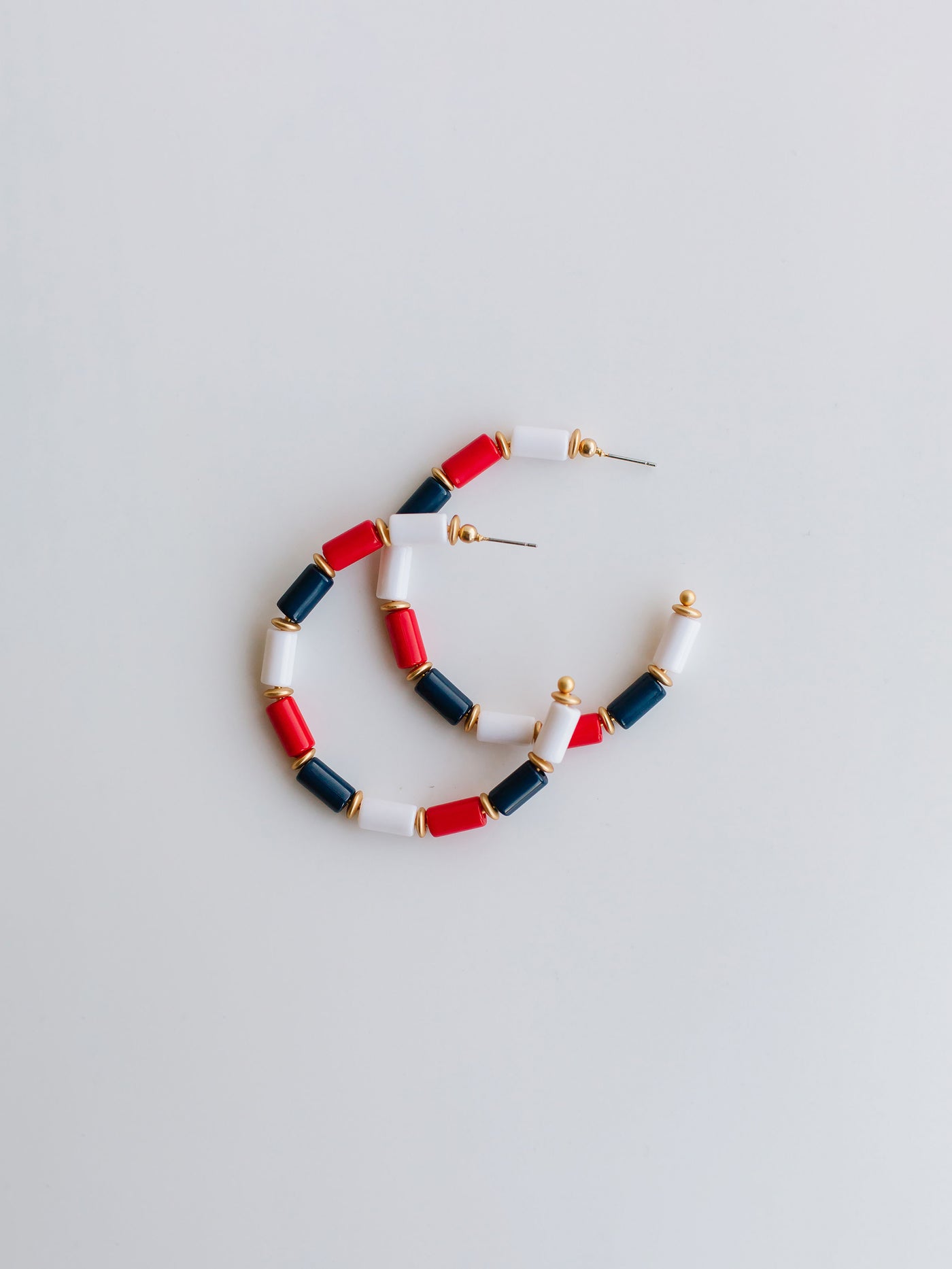 Cara Earrings | Navy +  Red
