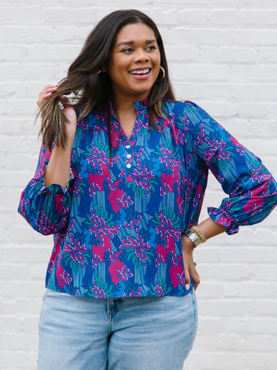 Gianna Top | Center Piece Navy