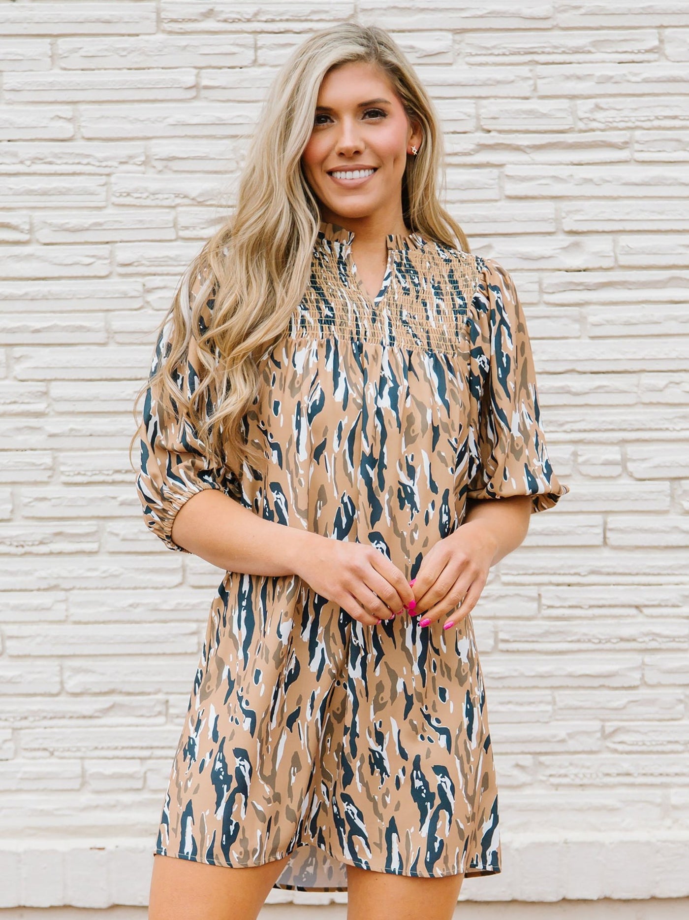 Amelia Dress | Tiger Tail Tan