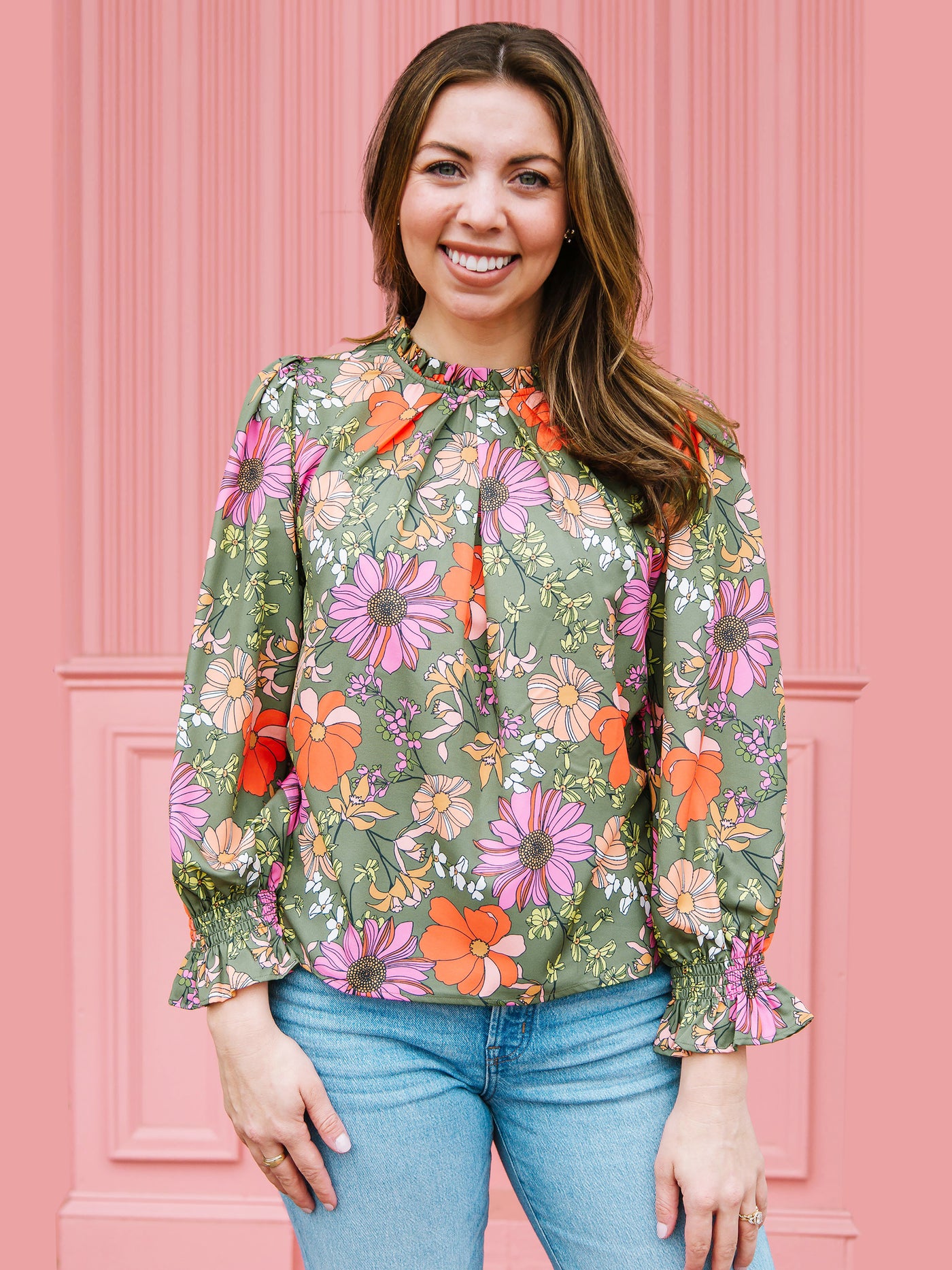 Quinn Top | Vintage Petals Olive