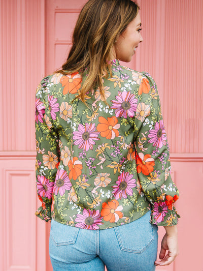 Quinn Top | Vintage Petals Olive