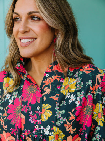 Roxy Top | Vintage Petals Ash