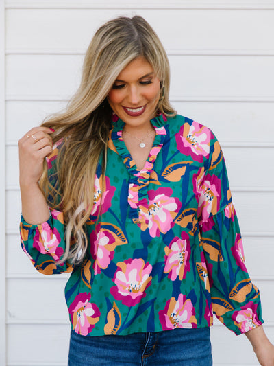 Lexi Top | Gold Rush Green