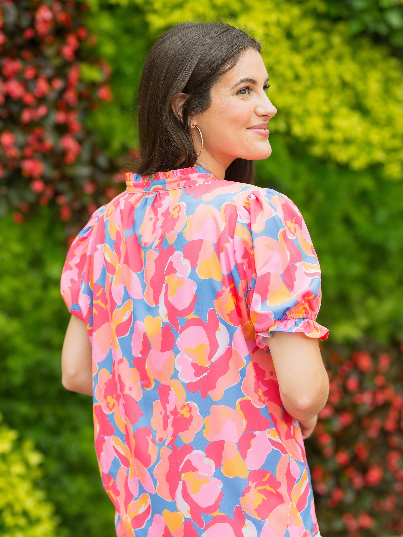 Sutton Top | Falling Poppies Coral