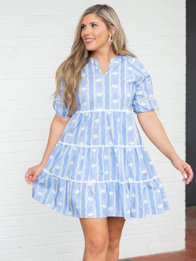 Palmer Dress | Stem Stripes Blue