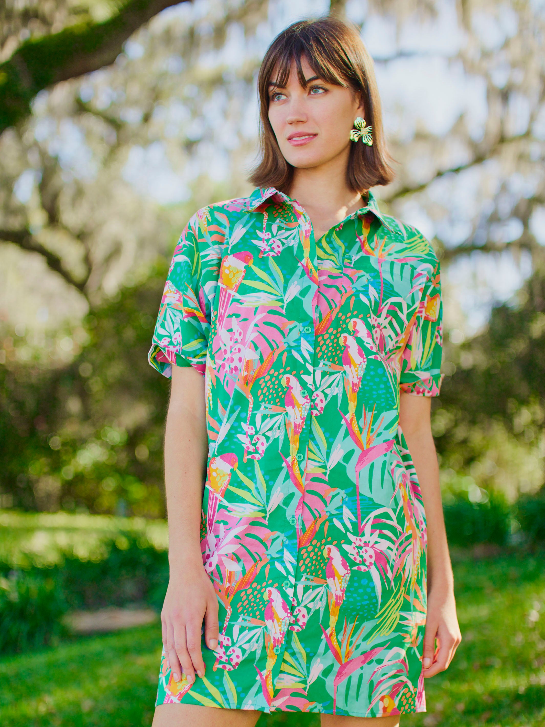 FINAL SALE - Dani Dress | In the Trees Green – MICHELLE MCDOWELL