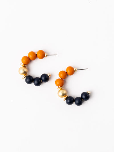 Janette Earrings | Navy + Orange