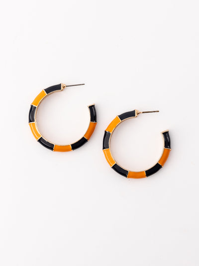 Ashlynn Earrings | Navy + Orange