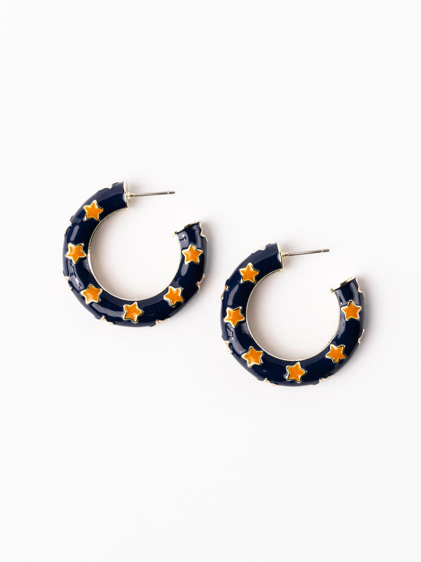 Justine Earrings | Navy + Orange