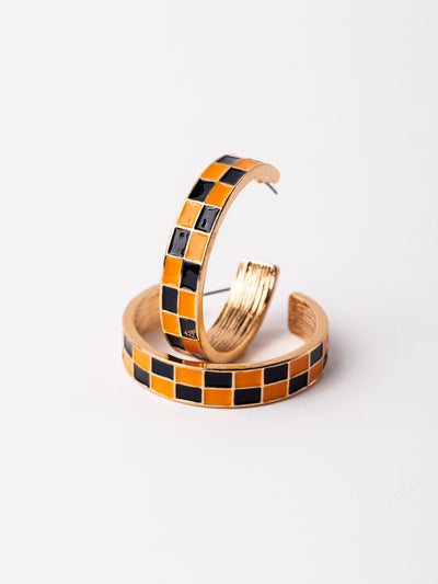 Sunny Earrings | Navy + Orange