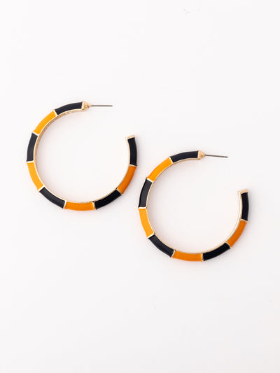 Ashlynn Earrings | Navy + Orange