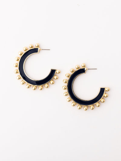 Hadley Earrings | Navy + Orange