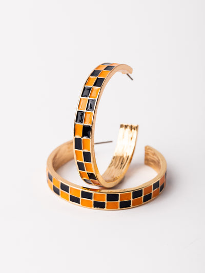 Sunny Earrings | Navy + Orange