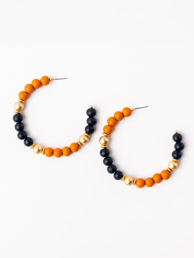 Janette Earrings | Navy + Orange