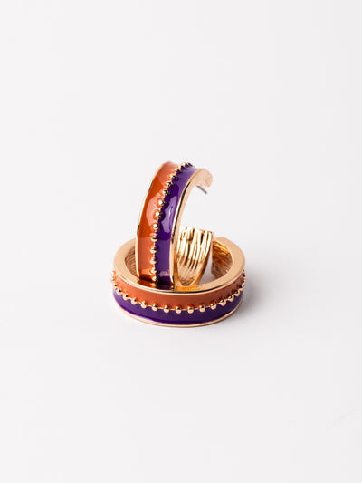 Meaghan Earrings | Purple + Orange