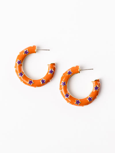 Justine Earrings | Purple + Orange
