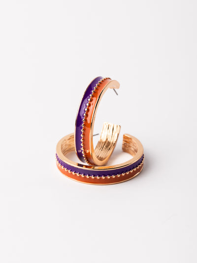 Meaghan Earrings | Purple + Orange