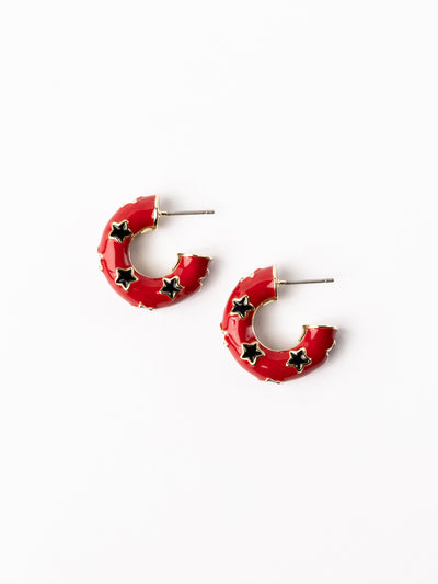 Justine Earrings | Red + Black
