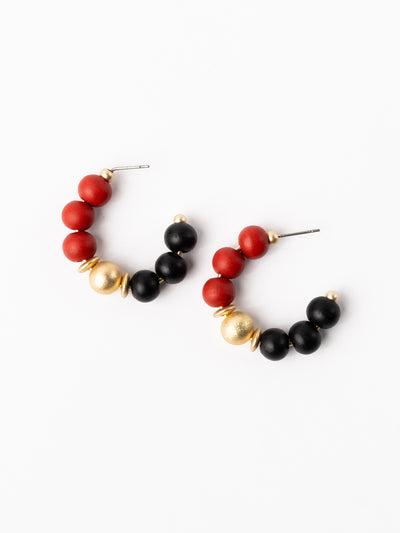 Janette Earrings | Red + Black