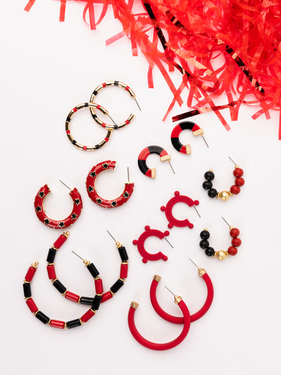 Justine Earrings | Red + Black