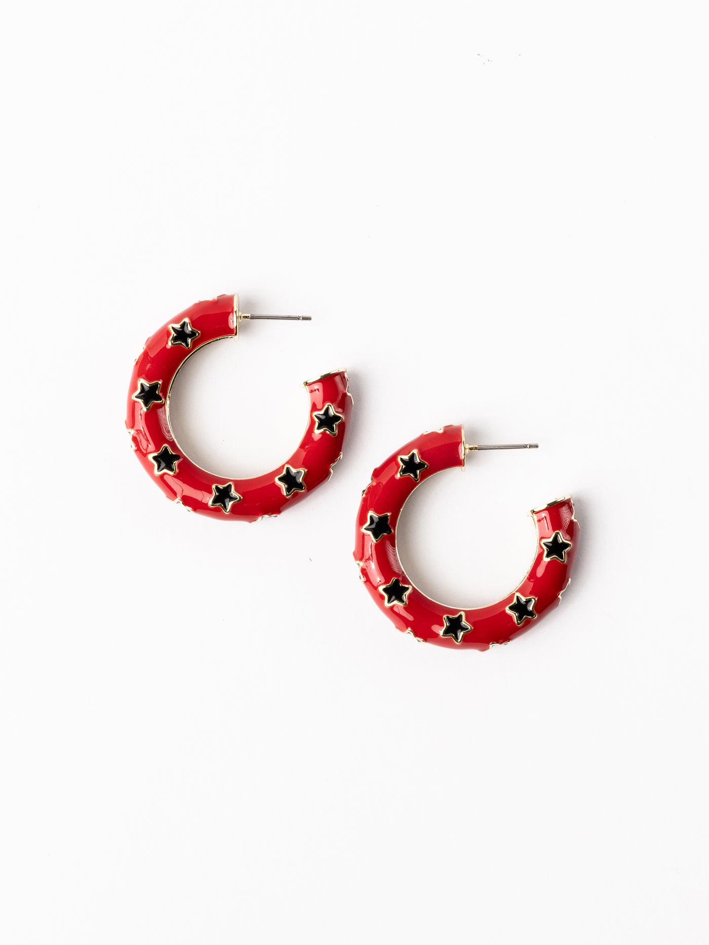 Justine Earrings | Red + Black