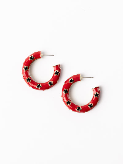 Justine Earrings | Red + Black