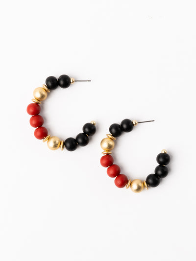 Janette Earrings | Red + Black