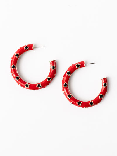 Justine Earrings | Red + Black
